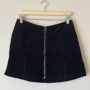 Black corduroy mini skirt